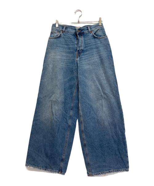 haikure（ハイクル）HAIKURE (ハイクル) ワイドデニムパンツ インディゴ サイズ:26の古着・服飾アイテム