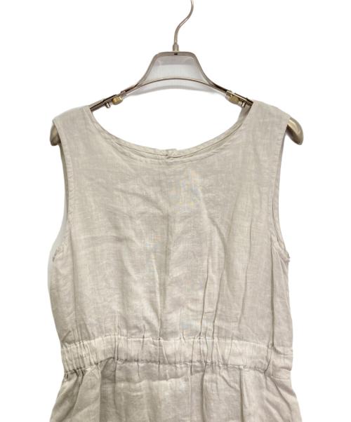 ordinary fits（オーディナリーフィッツ）Ordinary fits (オーディナリーフィッツ) ノースリーブリネンワンピース ベージュの古着・服飾アイテム