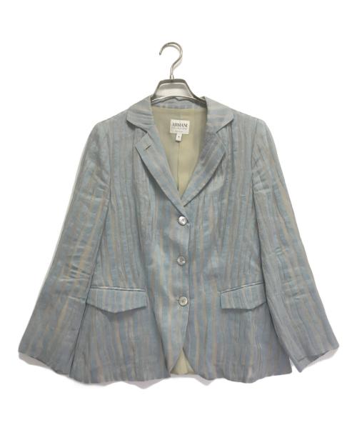 ARMANI COLLEZIONI（アルマーニ コレツィオーニ）ARMANI COLLEZIONI (アルマーニ コレツィオーニ) ジャケット ベージュ×ブルー サイズ:8の古着・服飾アイテム