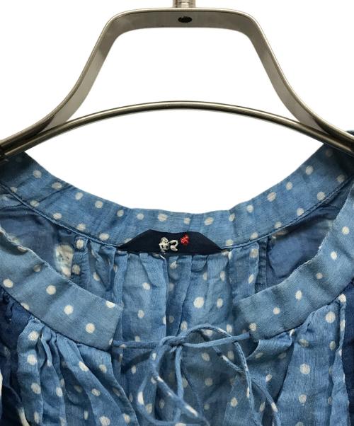 45R（フォーティファイブ・アール）45R (フォーティファイブ・アール) コットンシルクノースリーブワンピース ブルーの古着・服飾アイテム