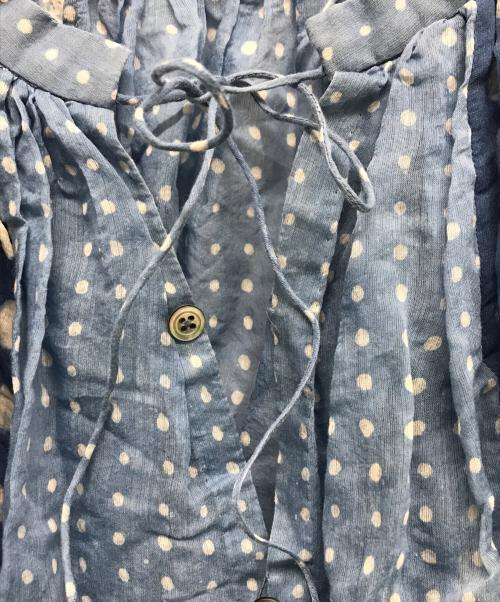 45R（フォーティファイブ・アール）45R (フォーティファイブ・アール) コットンシルクノースリーブワンピース ブルーの古着・服飾アイテム