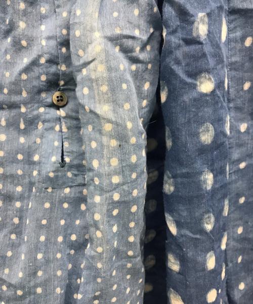 45R（フォーティファイブ・アール）45R (フォーティファイブ・アール) コットンシルクノースリーブワンピース ブルーの古着・服飾アイテム