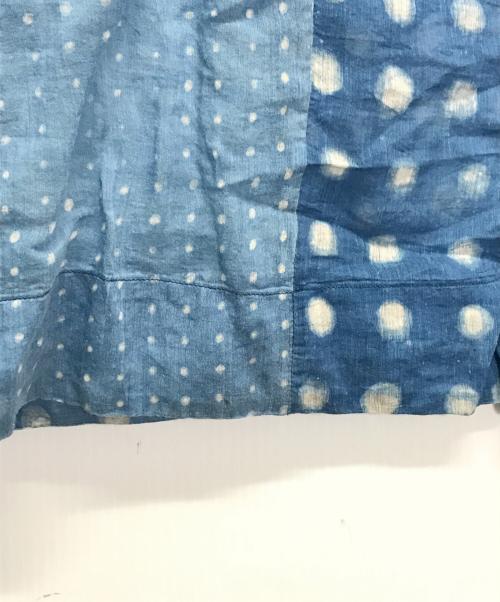 45R（フォーティファイブ・アール）45R (フォーティファイブ・アール) コットンシルクノースリーブワンピース ブルーの古着・服飾アイテム