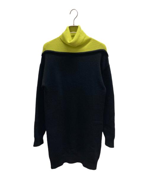 ALEXANDER WANG（アレキサンダー・ワン）ALEXANDER WANG (アレキサンダーワン) 襟バイカラーニットワンピース ブラック サイズ:XSの古着・服飾アイテム
