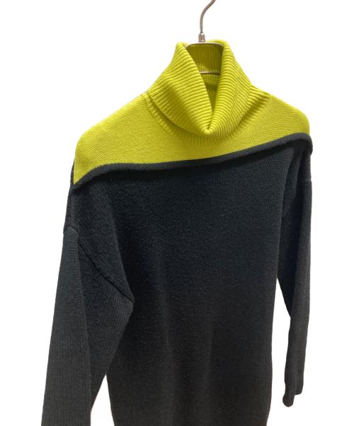 ALEXANDER WANG（アレキサンダー・ワン）ALEXANDER WANG (アレキサンダーワン) 襟バイカラーニットワンピース ブラック サイズ:XSの古着・服飾アイテム