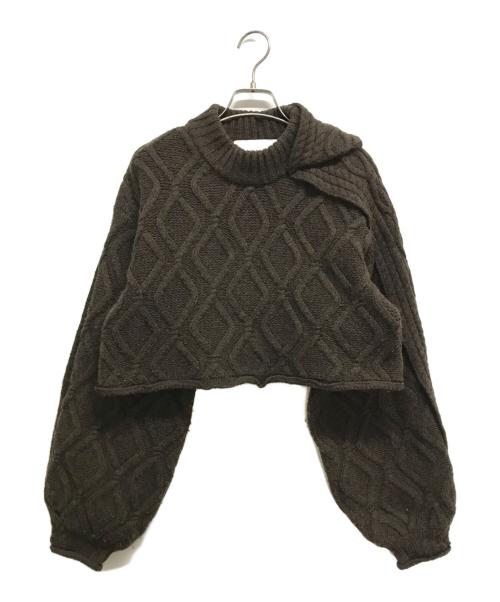 IRENE（アイレネ）IRENE (アイレネ) Cable Cropped Knit ブラウン サイズ:36の古着・服飾アイテム