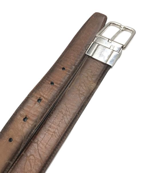 Berluti（ベルルッティ）Berluti (ベルルッティ) カリグラフィリバーシブルベルト グレー×ブラウンの古着・服飾アイテム