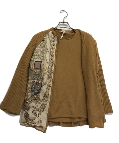HERMES（エルメス）HERMES (エルメス) アンサンブルニットジャケット ブラウン サイズ:ーの古着・服飾アイテム