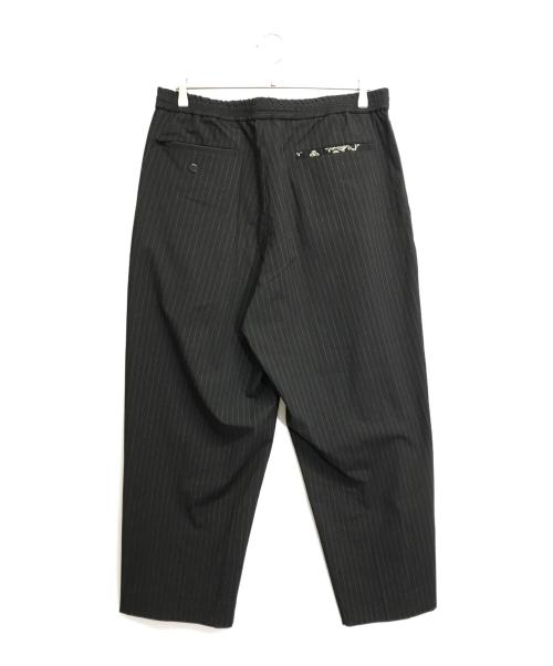 19SO（ナインティーンエスオー）19SO (ナインティーンエスオー) easy wide stripe slacks ブラック サイズ:Lの古着・服飾アイテム