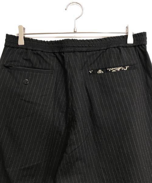 19SO（ナインティーンエスオー）19SO (ナインティーンエスオー) easy wide stripe slacks ブラック サイズ:Lの古着・服飾アイテム