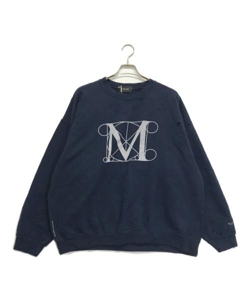 DELUXE（デラックス）Deluxe (デラックス) THE MET CREW ダメージ加工コラボスウェット ネイビー サイズ:XLの古着・服飾アイテム