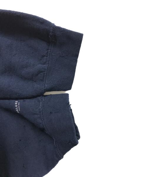 DELUXE（デラックス）Deluxe (デラックス) THE MET CREW ダメージ加工コラボスウェット ネイビー サイズ:XLの古着・服飾アイテム