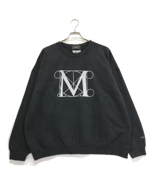 DELUXE（デラックス）Deluxe (デラックス) THE MET CREW ダメージ加工コラボスウェット ブラック サイズ:XLの古着・服飾アイテム