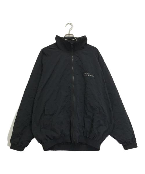 Stripes For Creative（ストライプ フォー クリエイティブ）Stripes For Creative (ストライプ フォー クリエイティブ) ロゴ刺繍ナイロンジャケット ブラック サイズ:XLの古着・服飾アイテム