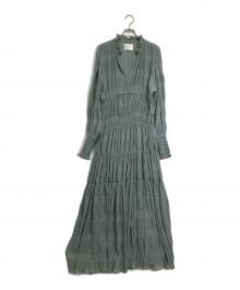 Ameri（アメリ）の古着「SHIRRING PLEATS DRESS」｜ブルー