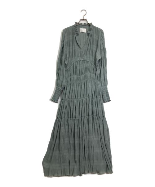 Ameri（アメリ）AMERI (アメリ) SHIRRING PLEATS DRESS ブルー サイズ:Mの古着・服飾アイテム