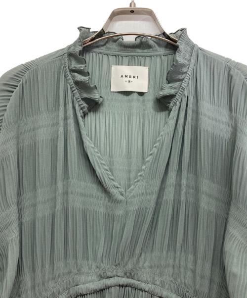 Ameri（アメリ）AMERI (アメリ) SHIRRING PLEATS DRESS ブルー サイズ:Mの古着・服飾アイテム