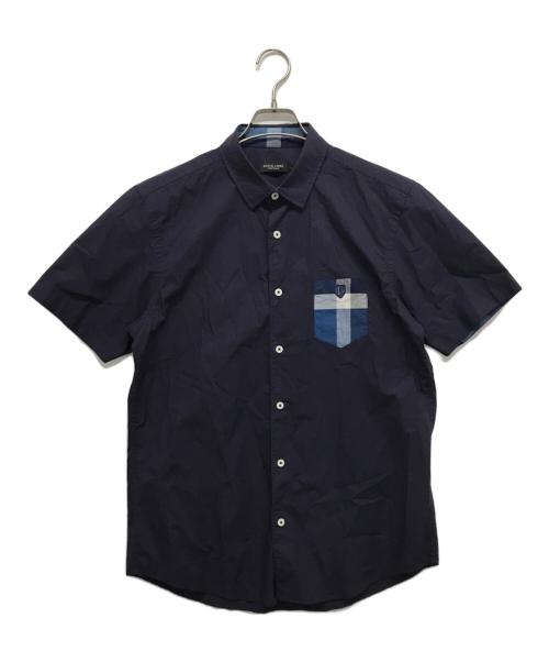 BLACK LABEL CRESTBRIDGE（ブラックレーベル クレストブリッジ）BLACK LABEL CRESTBRIDGE (ブラックレーベル クレストブリッジ) 半袖シャツ ブルー サイズ:Lの古着・服飾アイテム