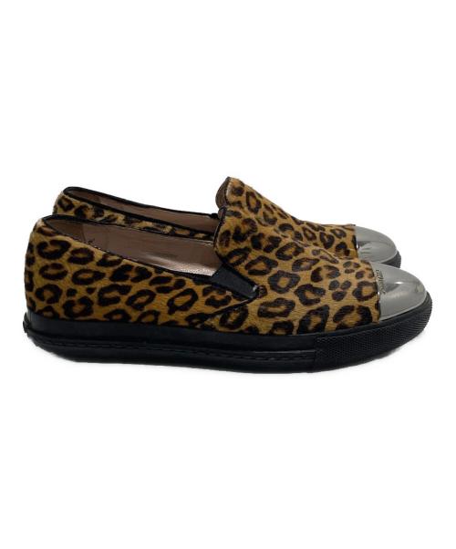 MIU MIU（ミュウミュウ）MIU MIU (ミュウミュウ) ハラコスニーカー ベージュ サイズ:35の古着・服飾アイテム