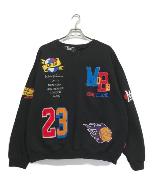MOBB（モブ）MoBB (モブ) ワッペントレーナー ブラック サイズ:Lの古着・服飾アイテム