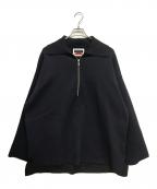 MAISON SPECIALメゾンスペシャル）の古着「ダブルフェイスハーフジッププライムオーバーニットポロシャツ」｜ネイビー