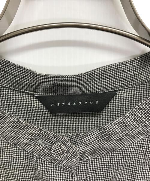 オオカミとフクロウ（オオカミトフクロウ）オオカミとフクロウ (オオカミトフクロウ) リネン混シャツワンピース グレー サイズ:記載なしの古着・服飾アイテム