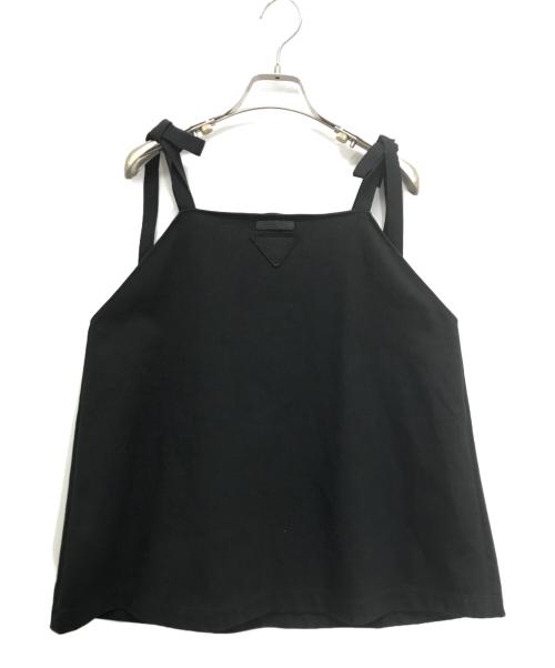 PRADA（プラダ）PRADA (プラダ) ビジュー付きノースリーブカットソー ブラック サイズ:３８の古着・服飾アイテム