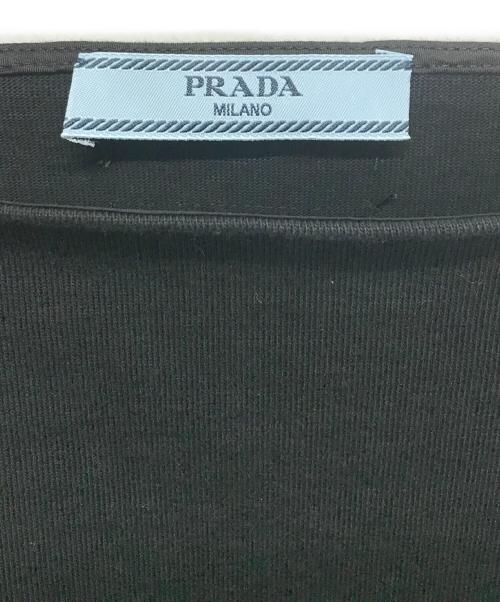 PRADA（プラダ）PRADA (プラダ) ビジュー付きノースリーブカットソー ブラック サイズ:３８の古着・服飾アイテム