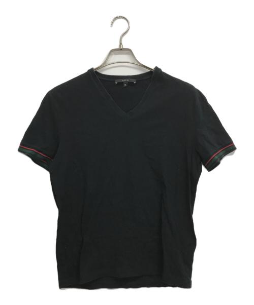 GUCCI（グッチ）GUCCI (グッチ) 袖ラインＴシャツ ブラック サイズ:Mの古着・服飾アイテム