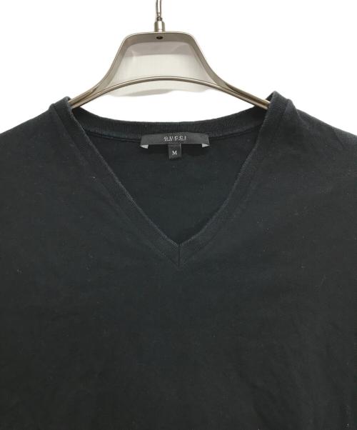 GUCCI（グッチ）GUCCI (グッチ) 袖ラインＴシャツ ブラック サイズ:Mの古着・服飾アイテム