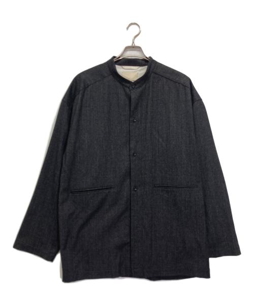 yokosakamoto（ヨウコサカモト）yokosakamoto (ヨウコサカモト) ノーカラーシャツ ブラック サイズ:Lの古着・服飾アイテム