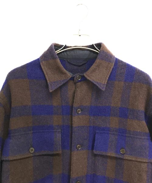 KAPTAIN SUNSHINE（キャプテンサンシャイン）KAPTAIN SUNSHINE (キャプテンサンシャイン) Mill Shirt Jacket ブラウン×ネイビー サイズ:40の古着・服飾アイテム