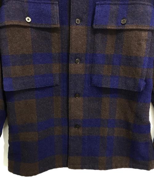 KAPTAIN SUNSHINE（キャプテンサンシャイン）KAPTAIN SUNSHINE (キャプテンサンシャイン) Mill Shirt Jacket ブラウン×ネイビー サイズ:40の古着・服飾アイテム