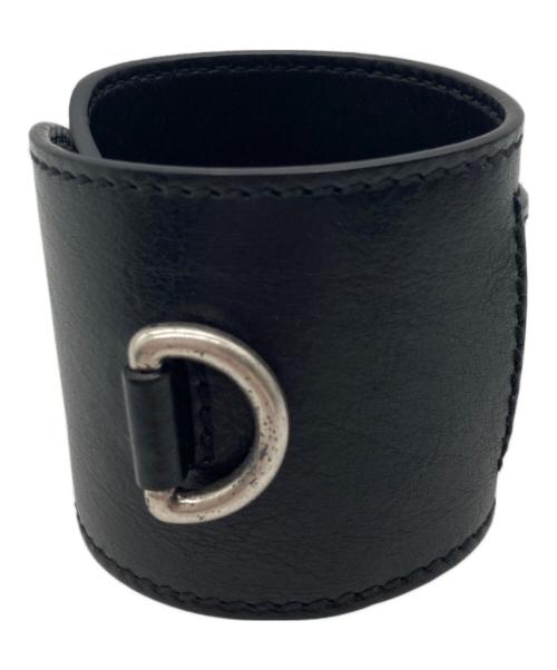 Yves Saint Laurent（イヴサンローラン）Yves Saint Laurent (イヴサンローラン) レザーブレスレット ブラックの古着・服飾アイテム