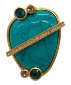 Diorディオール）の古着「ターコイズリング」｜ゴールド