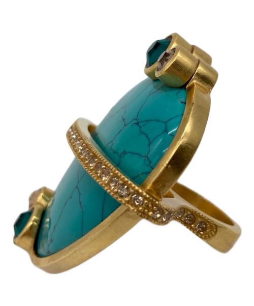 Dior（ディオール）DIOR (ディオール) ターコイズリング ゴールド サイズ:7号の古着・服飾アイテム