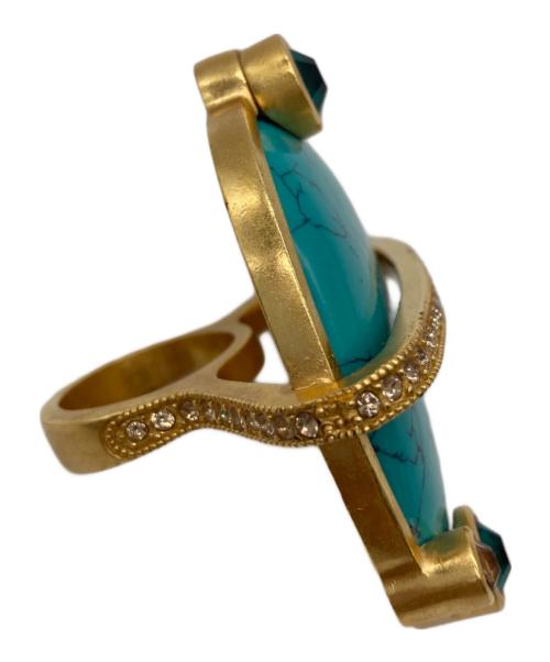 Dior（ディオール）DIOR (ディオール) ターコイズリング ゴールド サイズ:7号の古着・服飾アイテム