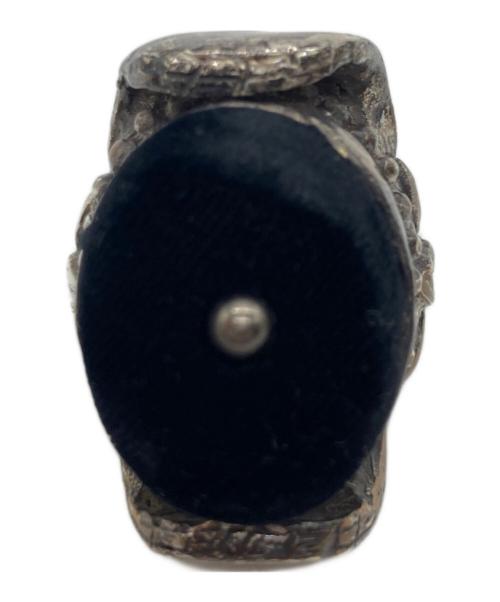 Yves Saint Laurent（イヴサンローラン）Yves Saint Laurent (イヴサンローラン) デザインリング シルバー×ブラック サイズ:13号の古着・服飾アイテム