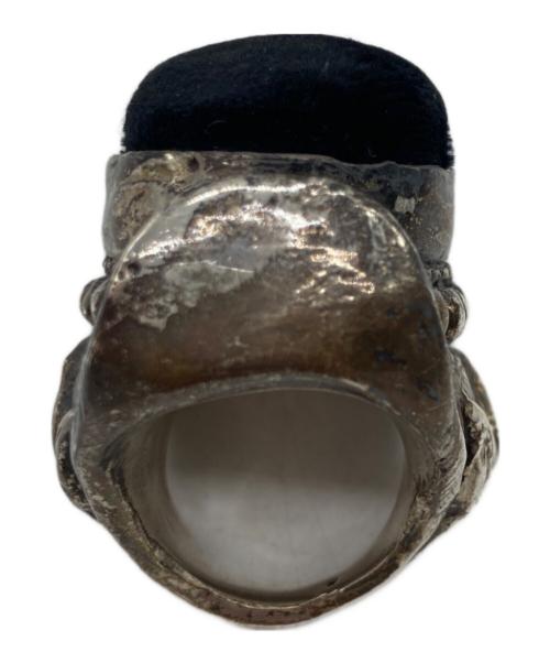 Yves Saint Laurent（イヴサンローラン）Yves Saint Laurent (イヴサンローラン) デザインリング シルバー×ブラック サイズ:13号の古着・服飾アイテム