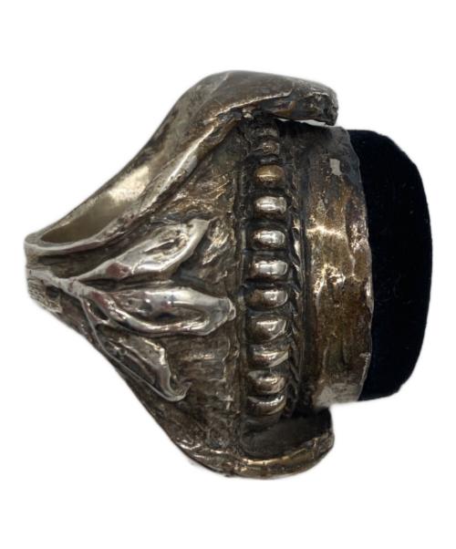 Yves Saint Laurent（イヴサンローラン）Yves Saint Laurent (イヴサンローラン) デザインリング シルバー×ブラック サイズ:13号の古着・服飾アイテム