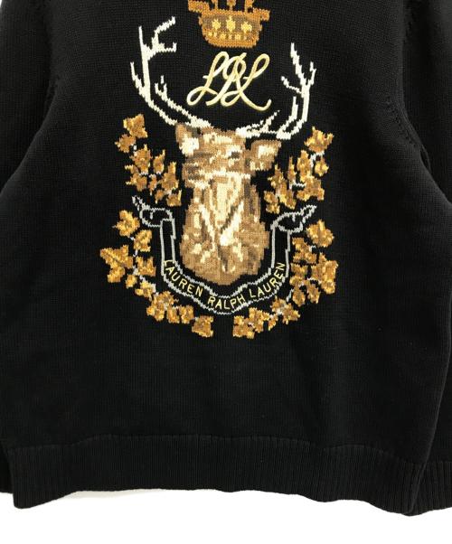 LAUREN RALPH LAUREN（ローレンラルフローレン）LAUREN RALPH LAUREN (ローレンラルフローレン) デザインニット ブラック サイズ:XXLの古着・服飾アイテム