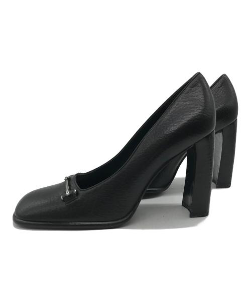 GUCCI（グッチ）GUCCI (グッチ) スクエアトゥービットパンプス ブラック サイズ:36　1/2の古着・服飾アイテム