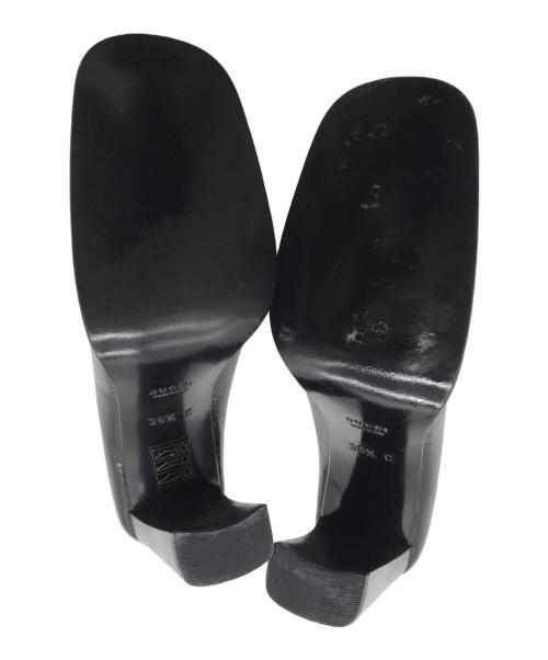 GUCCI（グッチ）GUCCI (グッチ) スクエアトゥービットパンプス ブラック サイズ:36　1/2の古着・服飾アイテム