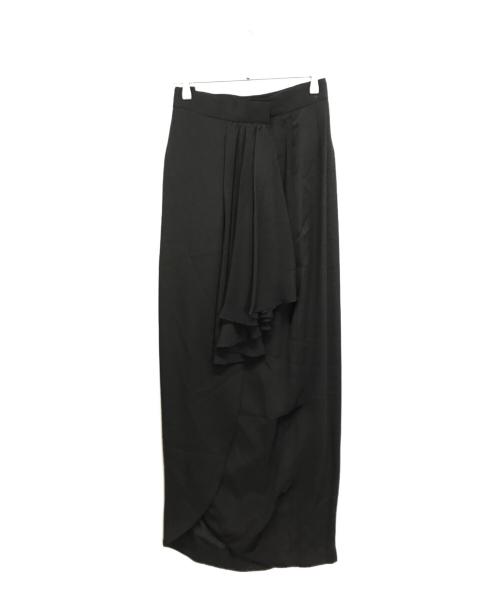 Christian Dior（クリスチャン ディオール）Christian Dior (クリスチャン ディオール) ドレープロングスカート ブラック サイズ:9の古着・服飾アイテム
