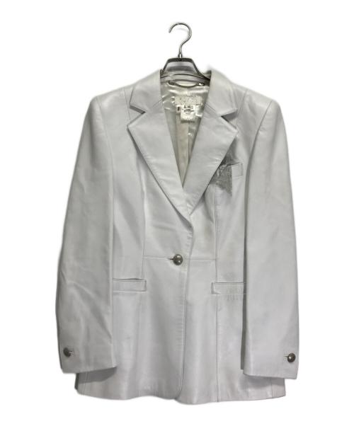 ESCADA（エスカーダ）ESCADA (エスカーダ) レザージャケット ホワイト サイズ:Mの古着・服飾アイテム