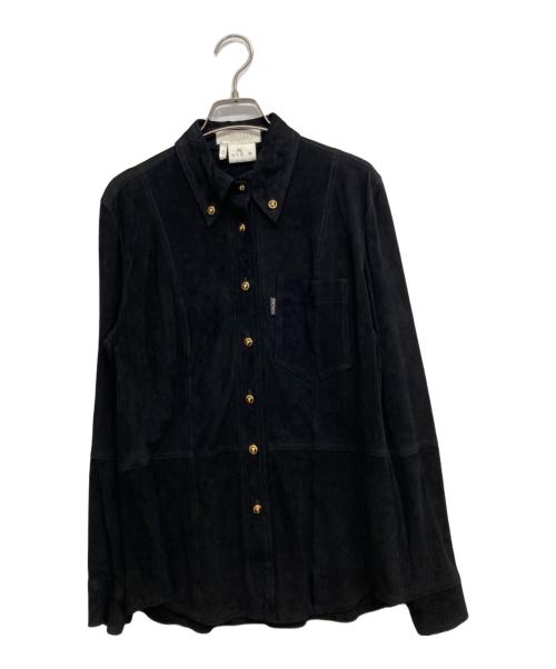 ESCADA（エスカーダ）ESCADA (エスカーダ) スウェードシャツ ブラック サイズ:36の古着・服飾アイテム