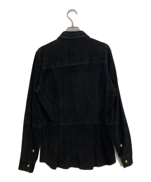 ESCADA（エスカーダ）ESCADA (エスカーダ) スウェードシャツ ブラック サイズ:36の古着・服飾アイテム