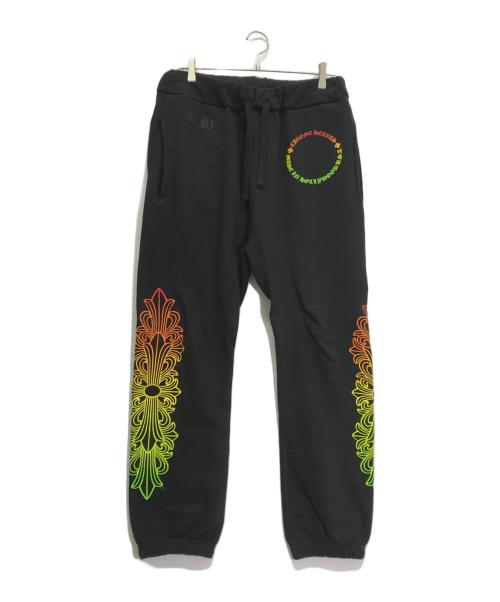 CHROME HEARTS（クロムハーツ）CHROME HEARTS (クロムハーツ) グラデーションクロス サークルロゴスウェットパンツ ブラック サイズ:Sの古着・服飾アイテム