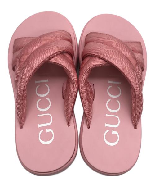 GUCCI（グッチ）GUCCI (グッチ) パテットGGプラットフォームサンダル ピンク サイズ:37の古着・服飾アイテム