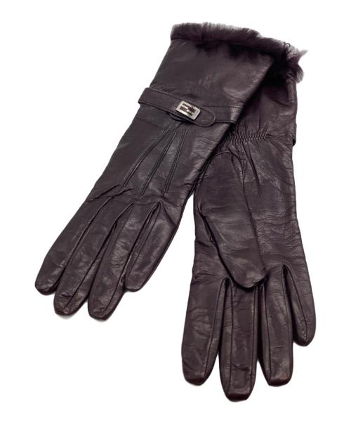 FENDI（フェンディ）FENDI (フェンディ) レザーグローブ ブラウンの古着・服飾アイテム